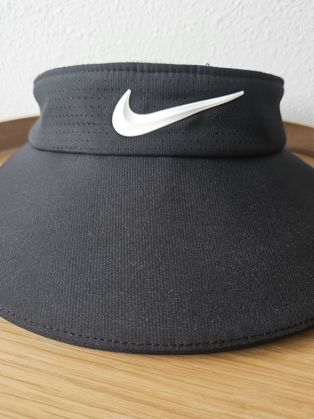 Nike Golf Black Visor with White Swoosh Logo